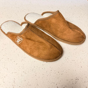 FOCO Las Vegas Raiders Men's Scuff Slippers Tan Size Large NWOT b16